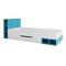Bed Omaha E117 (Wit + Turquoise)
