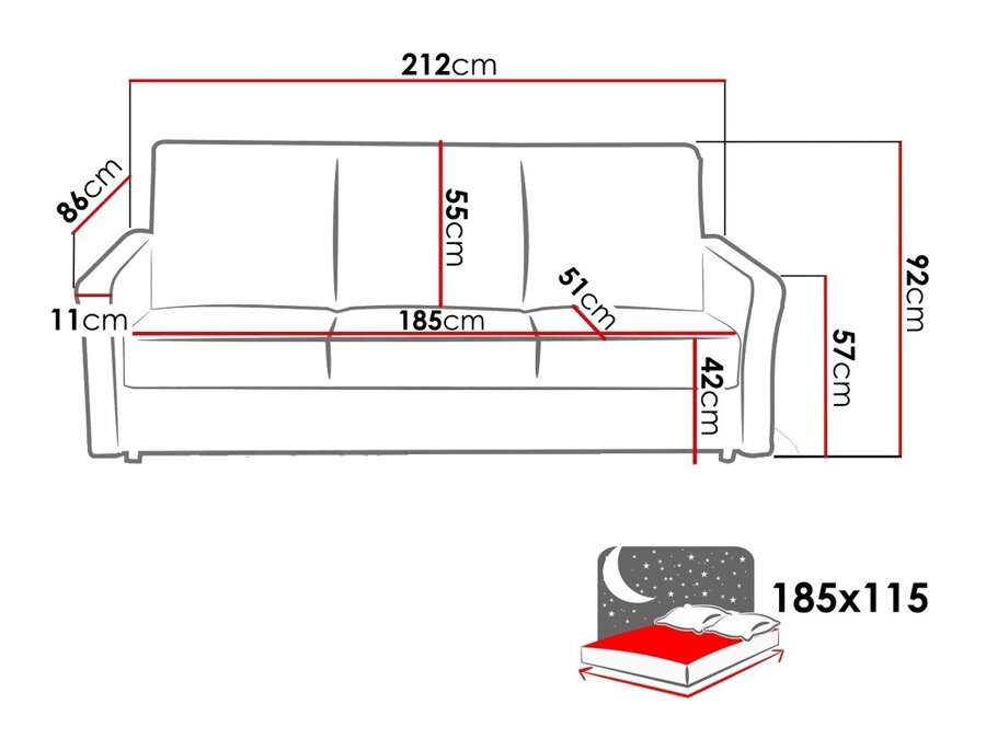 Καναπές κρεβάτι Temple 109