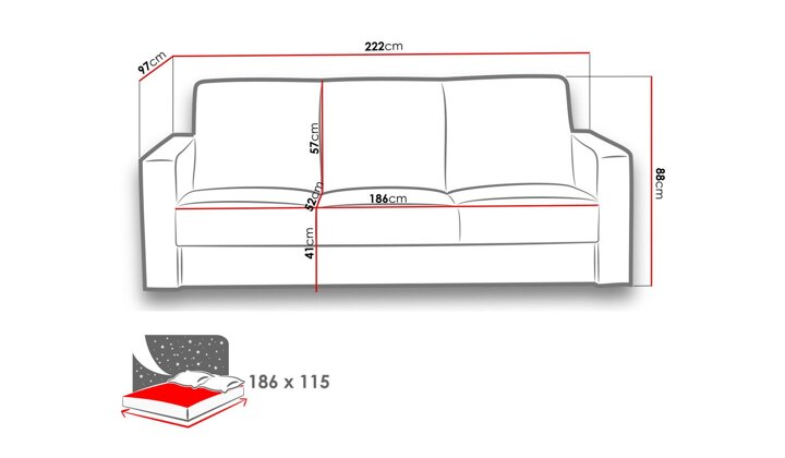 Dīvāns gulta 63430