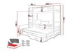 Двухъярусная кровать Henderson 114 (Белый + Серый)