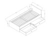 Κρεβάτι Akron L113 (Artisan βελανιδιά + Γυαλιστερό λευκό + Μαύρο)