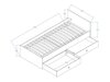 Κρεβάτι Akron L113 (Artisan βελανιδιά + Γυαλιστερό λευκό + Γκρι)