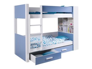 Dviaukštė lova Henderson 142 (Balta + Mėlyna)