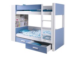 Dvo-nadstropna postelja Henderson 141 (Bela + Modra)