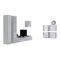 Set mobili soggiorno Charlotte A110 (Bianco + Bianco lucido)