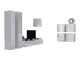 Set mobili soggiorno Charlotte A110 (Bianco + Bianco lucido)