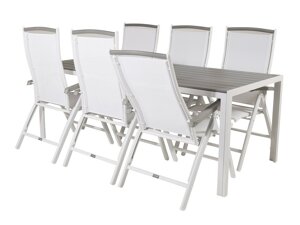 Conjunto de mesa y sillas Dallas 2325 (Blanco + Gris)