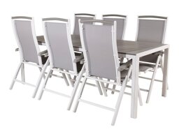Asztal és szék garnitúra Dallas 2325 (Szürke + Fehér)