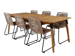Tisch und Stühle Dallas 2879 (Hellbraun + Schwarz)