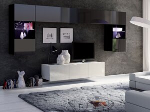 Set mobili soggiorno Providence B106 (Bianco + Nero)
