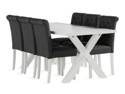 Conjunto de comedor Parkland 312 (Blanco + Gris oscuro)