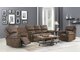 Conjunto de muebles tapizado Dallas E103 (Marrón)
