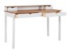 Τραπέζι γραφείου Denton 135 (Άσπρο + Ανοιχτό χρώμα ξύλου)