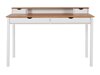 Τραπέζι γραφείου Denton 135 (Άσπρο + Ανοιχτό χρώμα ξύλου)