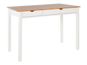 Τραπέζι γραφείου Denton 136 (Άσπρο + Ανοιχτό χρώμα ξύλου)