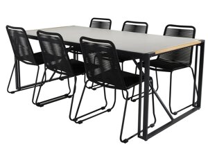 Conjunto de mesa y sillas Dallas 2396 (Negro)