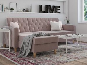 Stūra dīvāns CosmoLiving by Cosmopolitan 104 (Tumši rozā)