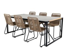 Tisch und Stühle Dallas 2396 (Hellbraun + Schwarz)