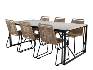 Conjunto de mesa y sillas Dallas 2396 (De color marrón claro + Negro)