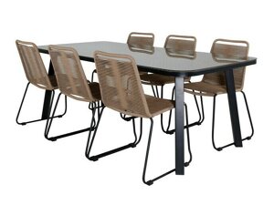 Стол и стулья Dallas 2477 (Светло-коричневый + Чёрный)