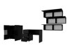 Set di mobili Providence B134 (Bianco + Bianco lucido + Nero + Nero lucido)