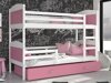 Divstāvu gulta Aurora 101 (Balts Tumši rozā)
