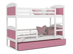 Divstāvu gulta Aurora 101 (Balts Tumši rozā)
