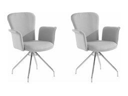 Conjunto de cadeiras Denton 536 (Cinzento claro + Prata)