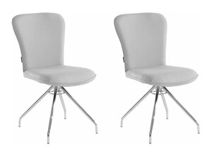 Kėdžių komplektas Denton 538 (Šviesi pilka + Sidabrinė)