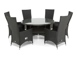 Asztal és szék garnitúra Comfort Garden 1382 (Fekete)