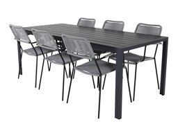 Tisch und Stühle Dallas 2982 (Grau + Schwarz)