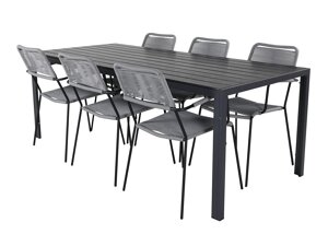 Стол и стулья Dallas 2982 (Серый + Чёрный)