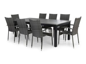 Σετ Τραπέζι και καρέκλες Comfort Garden 1267 (Μαύρο + Γκρι)