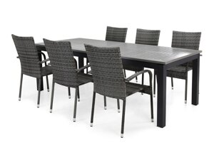 Conjunto de mesa y sillas Comfort Garden 1303 (Negro + Gris)