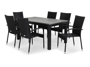 Conjunto de mesa e cadeiras Comfort Garden 1329 (Preto)