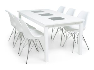 Маса и столове за трапезария Scandinavian Choice 628 (Бял)