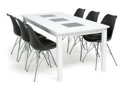 Маса и столове за трапезария Scandinavian Choice 628 (Черен + хром)