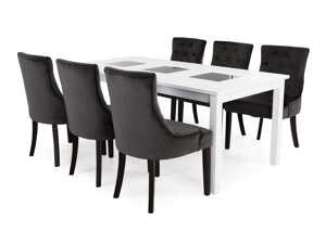 Маса и столове за трапезария Scandinavian Choice 571 (Тъмно сив + Кафяв)