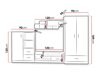 Set mobili soggiorno Akron A101 (Bianco + Grigio)