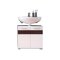 Mueble de lavabo de pie Columbia AB101 (Blanco + Blanco brillante + Roble oscuro)