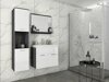 Conjunto para casa de banho Sarasota 122 (Matera cinzento + Branco brilhante)