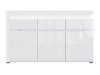 Kommode mit Schubladen Orlando K103 (Weiß glänzend + Weiß)