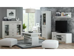 Set mobili soggiorno Stanton C122 (Bianco artigianale)