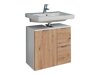 Stehender Badezimmerschrank für ein Waschbecken Columbia AT101 (Eichenholzoptik + Weiß)