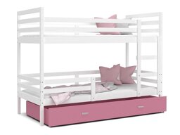 Divstāvu gulta Aurora 106 (Balts Tumši rozā)