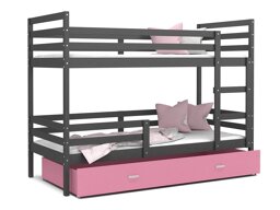 Divstāvu gulta Aurora 106 (Pelēks Tumši rozā)