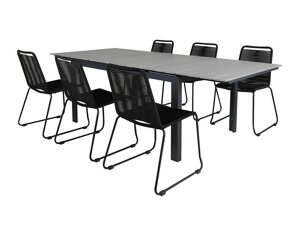 Conjunto de mesa y sillas Dallas 3505 (Negro)