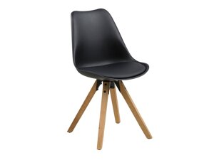 Καρέκλα Oakland 143 (Μαύρο + Ανοιχτό χρώμα ξύλου)