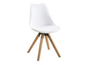Καρέκλα Oakland 143 (Άσπρο + Ανοιχτό χρώμα ξύλου)