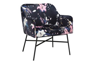 Fotelj Denton 140 (Cvetlični vzorec + Črna)